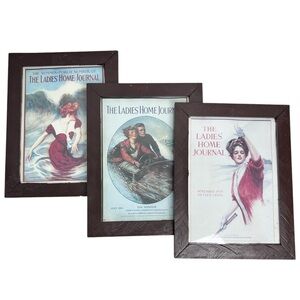 Antique The Ladies’ Home Journal Framed Covers Set of 3 (1909 & 1915) Wall Art